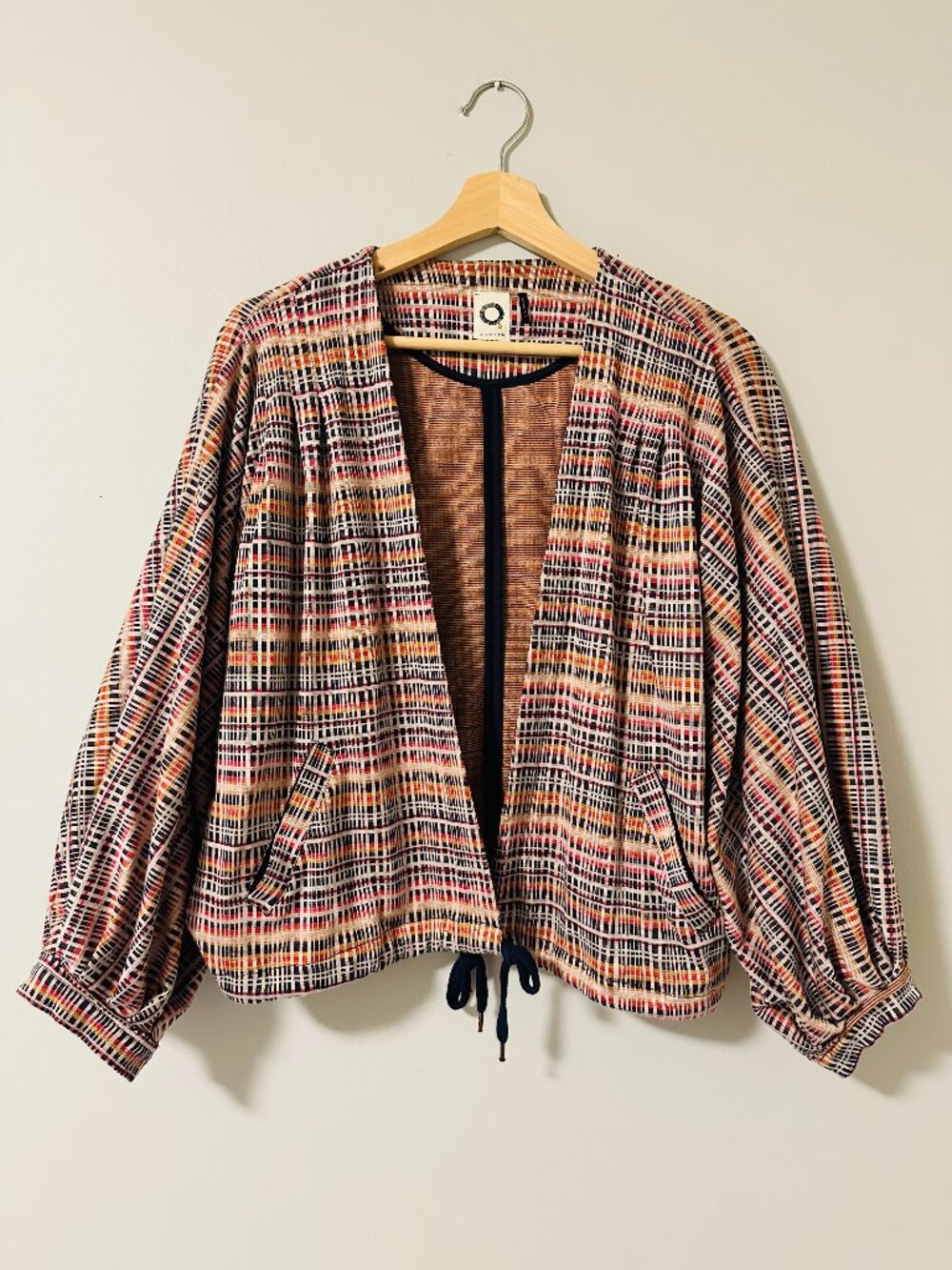 Akemi + Kin Anthropologie Plaid Tie Jacket Size S